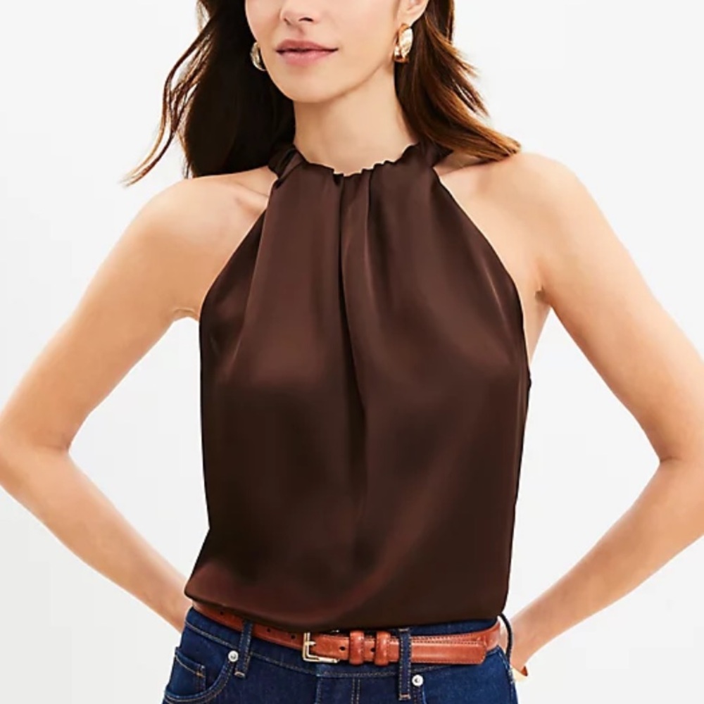 LOFT brown halter top